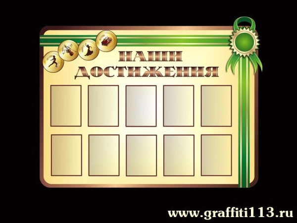 Стенд Наши достижения школьный с карманами А4 формата для размещения дипломов и грамот учащихся