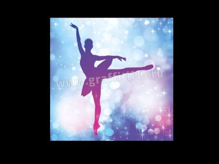 Декор стен для школ Балерина в голубом свечении, арт. ИС-025