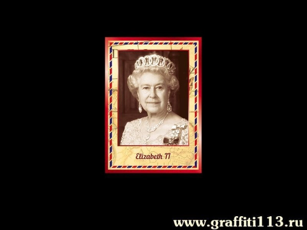 Портрет английской королевы Елизаветы II в кабинет английского языка в стиле ретро