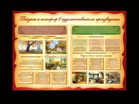 Стенд школьный Пейзаж и интерьер в художественном произведении, арт. РЛ-105