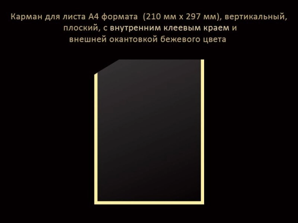 Карман А4 настенный, плоский, для размещения информации