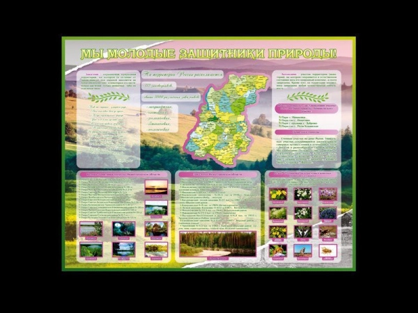 Яркий и красочный стенд с экологической информации