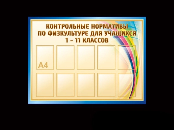 Стенд Нормативы ГТО (ступени) - оформление спортзала в школе