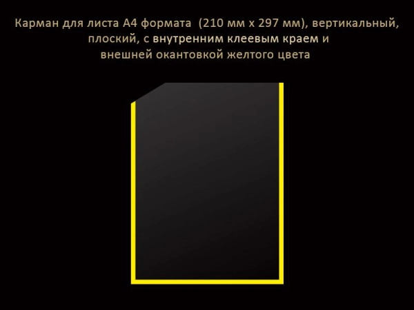 Информационный карман А4 формата, вертикальный