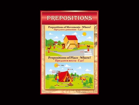 Стенд "Prepositions" для кабинета английского языка, арт. ИЯ-087