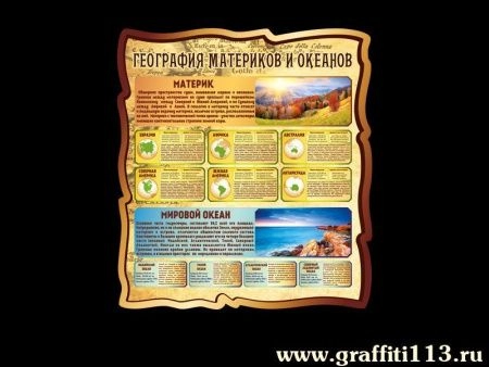 Стенд География материков и океанов, арт. Г-038