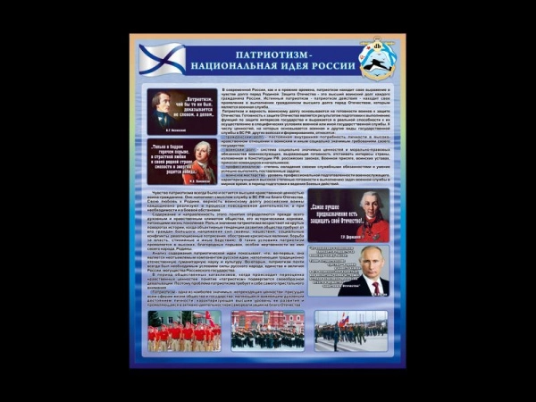 Пособие Патриот России для размещения в классе начальной военной подготовки