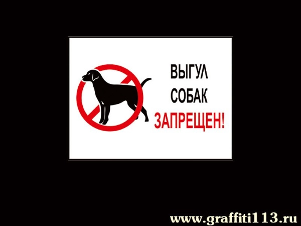 Выгул собак запрещён
