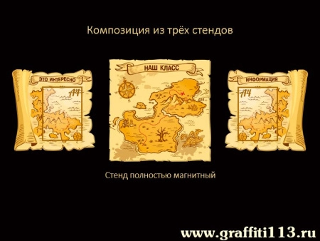 Композиция стендов "Карта сокровищ" для начальной школы, арт. НШ-065