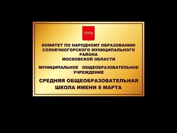 Фасадная вывеска школы малая для размещения под козырьком школы