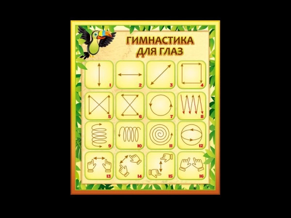 Пособие Гимнастика для глаз разработана для размещения в кабинетах начальной школы, важный и нужный материал для детей в начальных классах.