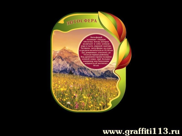 Стенд Литосфера для размещения в кабинете биологии в школе.