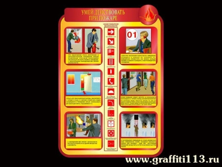 Стенд Умей действовать при пожаре, арт. БЖД-023