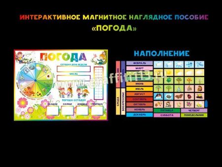 Обучающее наглядное пособие "Погода" с магнитными карточками, арт. СО-002