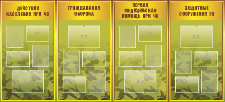 Стенд "Уголок ГО и ЧС", арт. БЖД-001