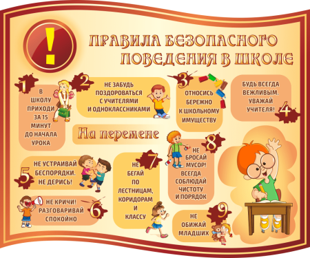 Стенд резной "Правила безопасного поведения в школе", арт. БЖД-095