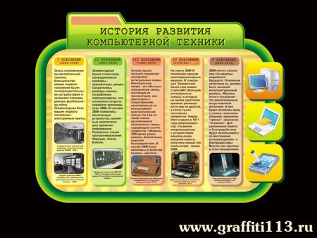 Стенд в кабинет информатики История развития компьютерной техники, арт. ИФ-002